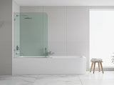 70cm Frameless Glass Bath Screen with U-Brackets - Gold V63-851431
