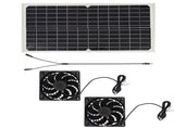 Solar Panel Fan Kit 16W Monocrystalline Solar Powered Ventilation System with Dual Fans V888-ELOSUNG36869