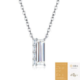 Elegant Moissanite Pendant Necklace with Square Cut Gemstone, Hypoallergenic 925 Silver Plated V1341-ZY-4TL7TS9F-MOISSANITE-PREMIUMS925