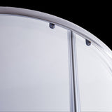 90 x 90cm Rounded Sliding 6mm Curved Shower Screen with Base in Chrome V63-830051