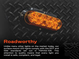 4pc 6 inch Amber Oval LED Trailer Tail Light Kit IP67 Waterproof Park & Turn V1192-AZ-W-0658