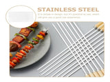 1 set of wooden handle stainless steel barbecue grill - heavy-duty barbecue meat fork for grilling V1366-AZ2-W-13460