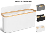 CARLA HOME 2 Pack Toilet Paper Storage Basket Holds Up to 12 Rolls with Bamboo Lid and Handle for RV V178-36238
