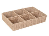 Basket Storage Woven Organizer Wicker Baskets Compartment Rattan Toilet Holder Divided Bin Seagrass V1366-AZ2-W-13152