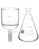 Borosilicate Glass 500ml Buchner Filtering Funnel and 1000 mL Erlenmeyer Flask, with Standard 24/40 V1258-DP02-C-2143