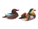 2PCS Floating Mandarin Duck Statue Resin Cute Animal Decor Sculpture Ornament for Outdoor Garden V1294-YM0521-3111230091211