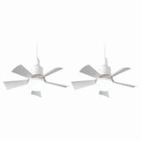 2X Fan Light with Remote, Ceiling Fan with 3-Speeds, Dimmable LED, E27 Base, Cordless Light V1192-AZ-W-22688