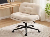 Artiss Criss Cross Office Chair Wide Seat Desk Chair Boucl Fabric Vanity Chair Comfy, Beige OCHAIR-L-2020-BG