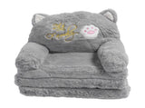 Kids Sofa for Baby Toddler Cute Cartoon Cat Convertible Armrest Chair Fold Out Couch Bed for Napping V1294-YM0901-3116230017312