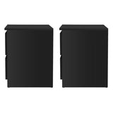 Artiss 2x Bedside Table 2 Drawers - PEPE Black FURNI-E-PURE-BKX2