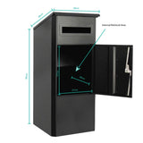 Parcel Delivery Drop Box Mailbox - Secure Home Package Post Locker 38x38x90cm V238-SUPDZ-40376876040272