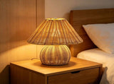 9" Rattan Portable Lamp, USB Rechargeable Cordless Wicker Desk Lamp with Dimmable LED, Boho Design V1366-AZ2-W-14217