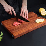 SOGA 50cm Rectangular Wooden Ebony Butcher Block Non-slip Chopping Food Serving Tray Charcuterie WODD403