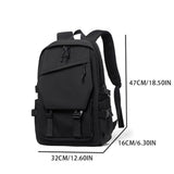 Waterproof Backpack Trendy Travel Bag High Capacity with Side Pockets Daily Bag for Men Women V1369-AZ3-W-00889