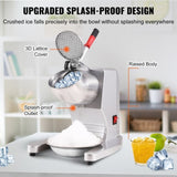 Ices Machine, 220lbs Per Hour Electric Snow Cone Maker with 4 Blades, 300W Electric Ice V952-SBJBXS220300WSNSVV3