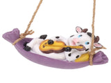 Cow Playing Guitar Garden Statue Vivid Cute Hanging Resin Cattle Sculpture Art Decoration for Lawn V1294-YM0521-3111230031913