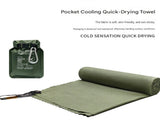 Outdoor Sports Combo Set - Green Microfiber Quick Dry Cooling Towel and Orange Lightweight Running V888-ELOSUNG53869