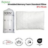 Repose Shredded Memory Foam Standard Pillow 47x73cm V442-ATX-PILLOW-SHREDDEDFOAM-WHITE-ST
