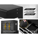 Giantz 16 Drawer Tool Box Cabinet Chest Trolley Toolbox Garage Storage Box TB-16DR-106-BK