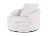 Artiss Round Swivel Armchair Extra Pillow White UPHO-B-ARM11-SWL-WH