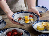 blue and white porcelain bowl, soup bowl, noodle bowl, ceramic bowl, large bowl, tableware, V1102-122-73196-CYN-6PCS