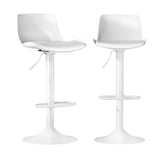 Artiss Bar Stools Kitchen Swivel Gas Lift Stool Leather Dining Chairs White x2 BA-KJ-GL-BPP-SPU-WHX2