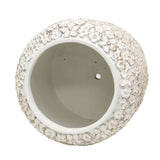 White Flower Embossed Planter w Hole Plug 25cm V637-88756PLN