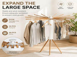 CARLA HOME Tripod Clothes Drying Rack, 16 Rod Foldable, Wooden Poles V178-36567