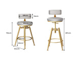 Levede 4x Swivel Bar Stools Kitchen Bar Chair Grey BR1042-2-GYX2