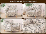 T Elastic Armrest Chair Cover Printed Armrest Chair Cover Modern Soft Single Sofa Cover Washable V1192-AZ-W-25102