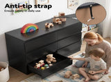 Artiss 6 Chest of Drawers Lowboy Black FURNI-N-CDR-02-BK-AB
