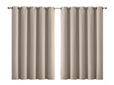 2x Blockout Curtains Panels 3 Layers Beige CD1003-180X230-BE_NZ