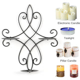 Wall Candle Sconce Holder Set of 2, Metal Wall Candle Holder Wall Decor, Hanging Wall Mounted Candle V1192-AZ-W-26528