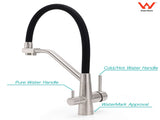Brushed Nickel 3 Way Pull Down Kitchen Mixer Pure Drinking Water Sink Tap Spout V1233-KRD526BS