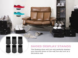 1 Set of Floating Shoes Rack Acrylic Wall Mount Decorative Wall for Sports Shoes Home Use Black for V1370-AZ4-14907