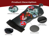 Golf Wood Club Cover Skull Poker Embroidery and Pu Leather Material Premium Golf Club Cover, Black V1192-AZ-W-9852