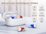 Rechargeable Behind-the-Ear Hearing Aids with Charging Case Compact Sound Amplifier for Adults & V1107-CS-BCHL605