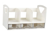 Magazine File Book Holder ABS Desktop Bookshelf Organizer with Drawer for Bedroom Office V1294-YM0901-3117240218011