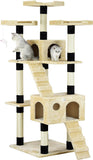 CARLA HOME 180cm Cat Tree Tower for Indoor Cats with Dual Condos, Plush Perches, Sisal Scratching V178-36385