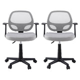 Artiss 2x Mesh Office Chair Computer Gaming Desk Chairs Work Study Mid Back Grey OCHAIR-H-FZ14-GYX2