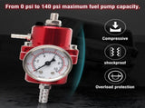 Universal Adjustable Fuel Pressure Regulator Kit, Aluminum Fuel Regulator,Adjustable Gas Oil V1369-AZ3-W-04165