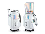 Everfit Golf Cart Bag Rolling Buggy Club Organiser Synthetic Leather White GOLF-B-BAG-CART-WH