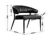 Artiss Dining Chairs Set of 6 Leather Hollow Armchair Black DINING-B-C01-PU-BKX6