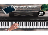 Alpha 88 Keys Electronic Piano Keyboard Digital Electric w/ Stand Stool Pedal EK-DP-881-BK-X-B01