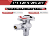 10 PCS Stop Angle Valve Pex-A Inlet, 1/4 Turn,3/8" OD Compression X 1/2" Pex-A Expansion, Chrome V1258-DP02-C-2308