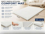 CARLA HOME Baby Play Mat 100x150cm, Thick Foam Crawling Mat, Infants, White V178-36553