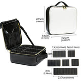 Cosmetic Storage Bag PU Leather Large Capacity Waterproof Adjustable Partition Makeup Case for V1294-YM0718-3117220213013