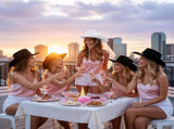 6 Pack Women Cowgirl Cowboy Hats Western Rhinestone Hat for Bachelorette Bridal Shower Wedding Party V1258-DP02-C-2210