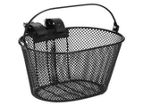 Small Bike Basket for Handlebars, Metal Front Bicycle Basket with Adjustable PU Straps & Carry V1192-AZ-W-18382