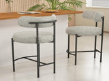 Sleek White Quartz Metal Boucle Elsa Bar Stools V264-DNC-417B-MCR-02-1